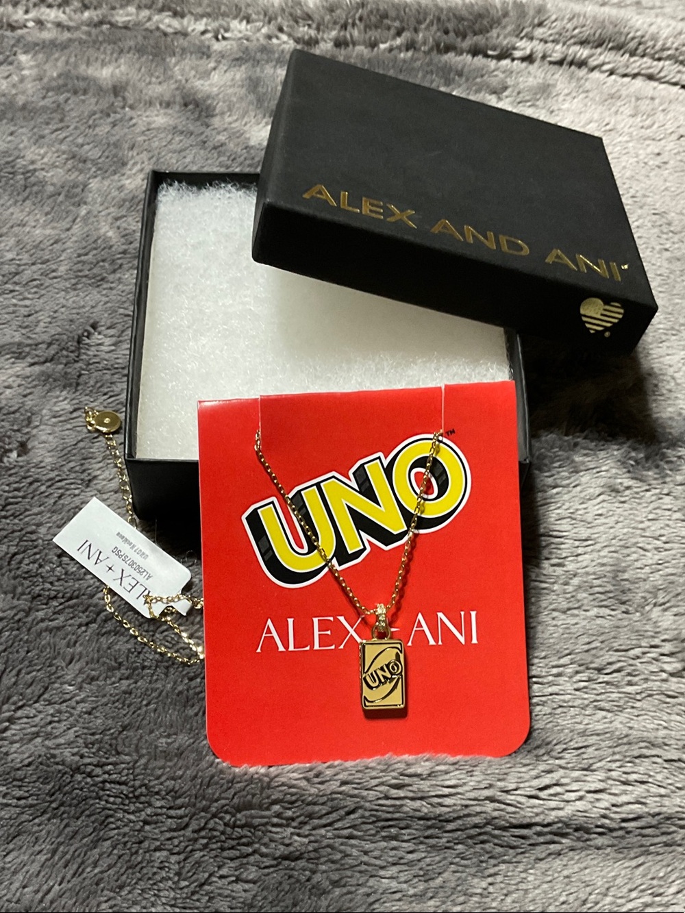 Alex and Ani Gold UNO Card Pendant Necklace